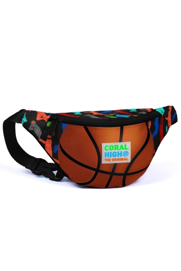 Coral High Kids Siyah Basketbol Desenli Bel Çantası 22577 - Coral High KIDS