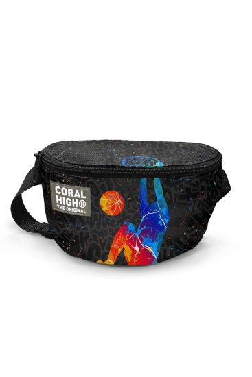 Coral High Gri Basketbol Desenli Bel Çantası 11551 - Coral High