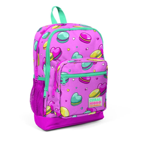 Coral High Kids Açık Pembe Su Yeşili Makaron Desenli 3’lü Okul Çanta Seti SET0123462 - 2