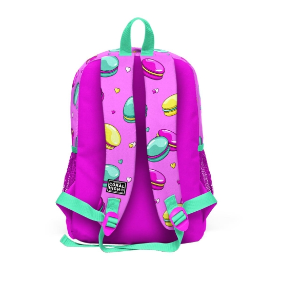 Coral High Kids Açık Pembe Su Yeşili Makaron Desenli 3’lü Okul Çanta Seti SET0123462 - 5