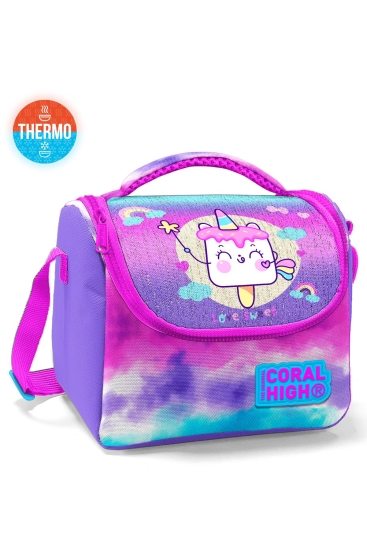 Coral High Kids Renkli Batik Unicorn Dondurma Desenli Thermo Beslenme Çantası 11862 - Coral High KIDS