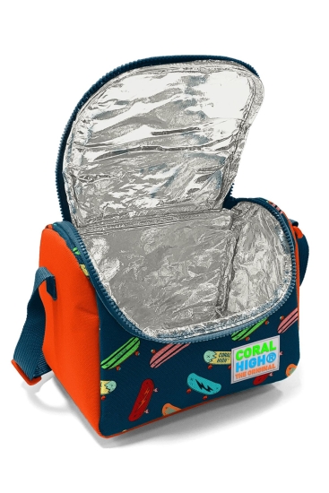 Coral High Kids Çivit Neon Turuncu Kaykay Desenli Thermo Beslenme Çantası 11723 - 4