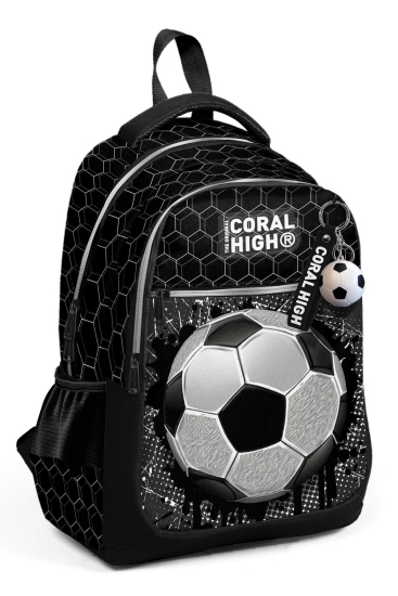 Coral High Kids Futbol Desenli Üç Bölmeli Okul Sırt Çantası 23653 - Coral High KIDS