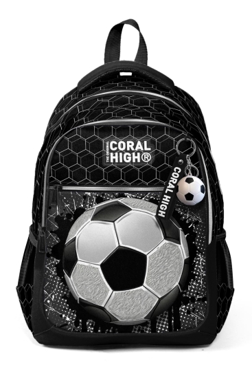 Coral High Kids Futbol Desenli Üç Bölmeli Okul Sırt Çantası 23653 - 9