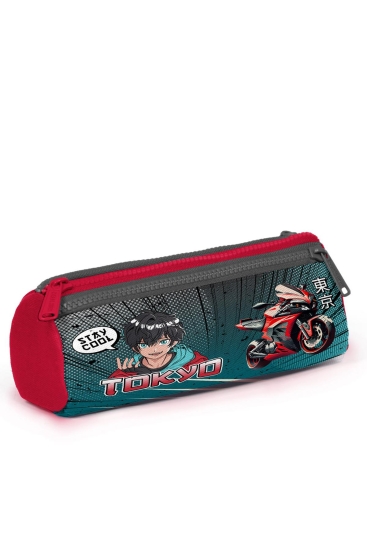 Coral High Kids Gri Nefti Anime Motorsiklet Desenli 3’lü Okul Çanta Seti SET0123764 - 7