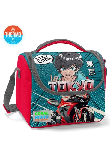 Coral High Kids Gri Nefti Anime Motorsiklet Thermo Beslenme Çantası 11764 