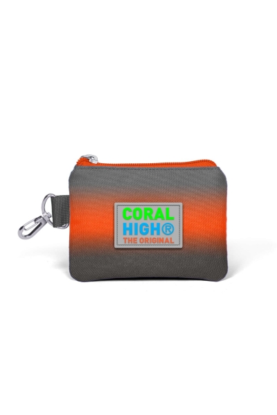 Coral High Kids Gri Turuncu Renk Geçişli Bozuk para Çantası 21848 - 1