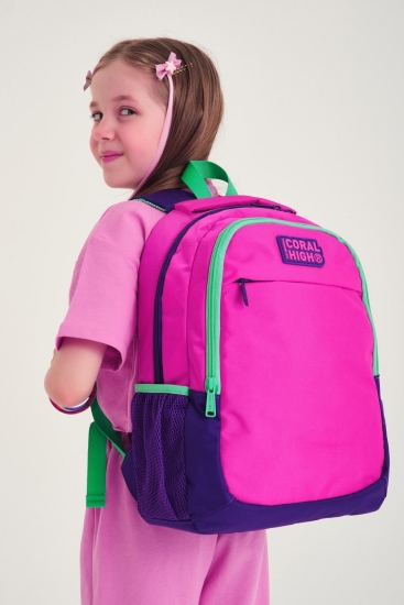 Coral High Kids Mor Pembe Üç Bölmeli Okul Sırt Çantası 14401 - 6