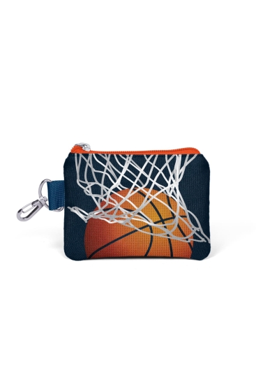 Coral High Kids Lacivert Turuncu Basketbol Desenli Bozuk Para Çantası 21798 - Coral High KIDS