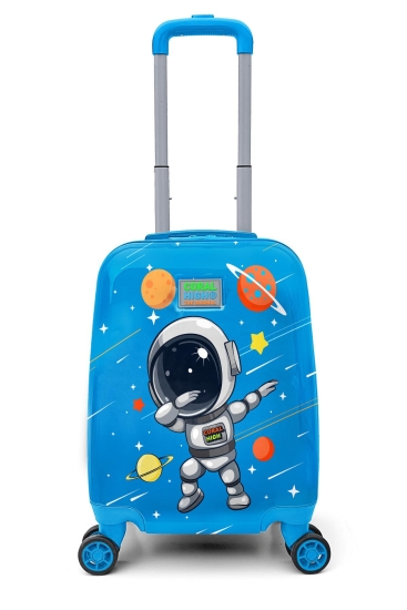 Coral High Kids Lacivert Mavi Astronot Desenli Çocuk Valizi 16751 - Coral High KIDS