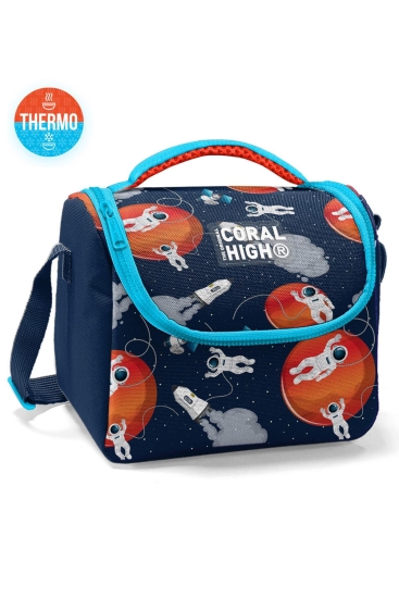 Coral High Kids Lacivert Mavi Astronot Desenli Thermo Beslenme çantası 11893 - 1