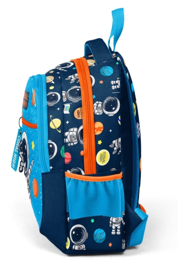Coral High Kids Lacivert Mavi Astronot Desenli Üç Bölmeli Okul Sırt Çantası 23486 - 6