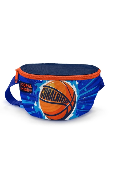 Coral High Kids Lacivert Mavi Basketbol Top Desenli Bel Çantası 22498 - 1