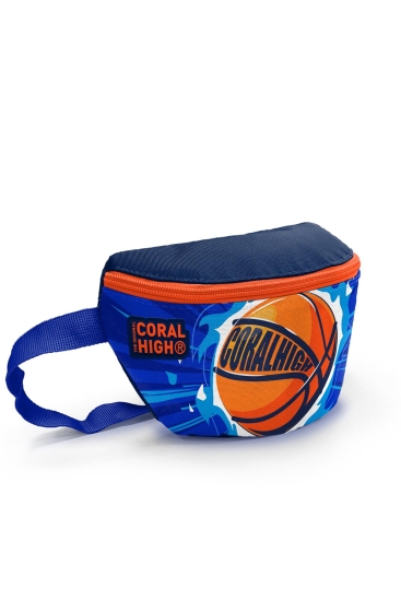 Coral High Kids Lacivert Mavi Basketbol Top Desenli Bel Çantası 22498 - 3