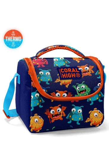 Coral High Kids Lacivert Mavi Canavar Desenli Thermo Beslenme Çantası 11822 - Coral High KIDS