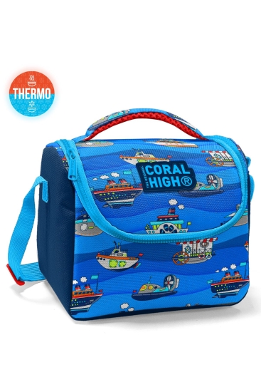 Coral High Kids Lacivert Mavi Gemi Desenli Thermo Beslenme Çantası 11829 - Coral High KIDS