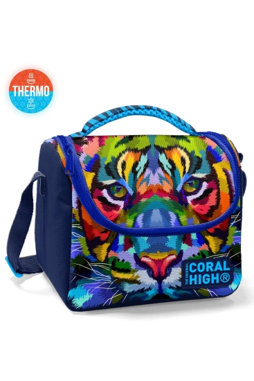 Coral High Kids Lacivert Mavi Kaplan Desenli Thermo Beslenme Çantası 11865 - Coral High KIDS