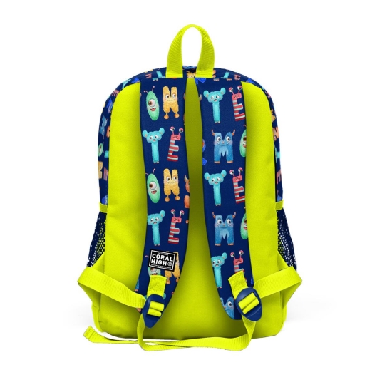 Coral High Kids Lacivert Neon Sarı Monster Desenli 3’lü Okul Çanta Seti SET0123726 - 5