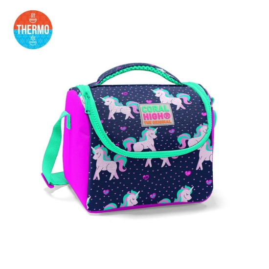 Coral High Kids Lacivert Pembe Unicorn Desenli Thermo Beslenme Çantası 11727 