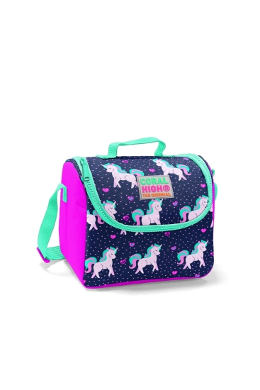 Coral High Kids Lacivert Pembe Unicorn Desenli Thermo Beslenme Çantası 22849 - Coral High KIDS