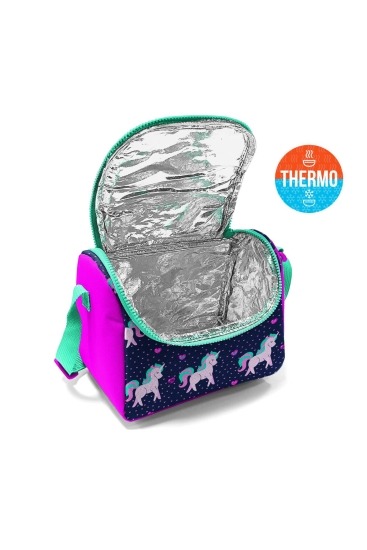 Coral High Kids Lacivert Pembe Unicorn Desenli Thermo Beslenme Çantası 22849 - 2