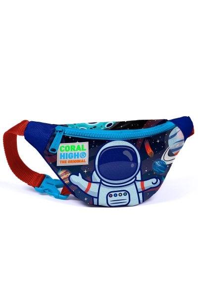 Coral High Kids Saks Mavi Astronot Desenli Bel Çantası 22424 - 1