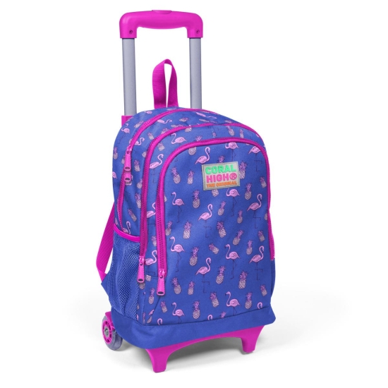 Coral High Kids Lavanta Pembe Flamingo Desenli Çekçekli 3'lü Çanta Seti SET0123132 - 2