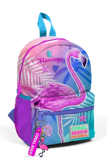 Minik Yuva Sırt Çantası Lavanta Pembe Flamingo Desenli İki Bölmeli 23505 - CORAL HIGH KIDS