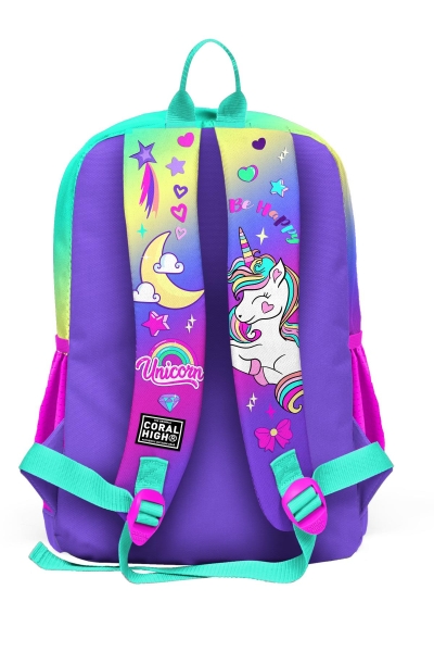 Coral High Kids Lavanta Su Yeşili Unicorn Desenli 3’lü Okul Çanta Seti SET0123729 - 5