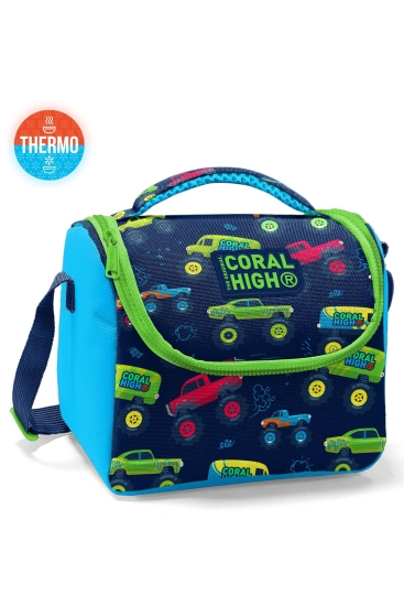 Coral High Kids Mavi Lacivert Monster Truck Desenli Thermo Beslenme Çantası 11821 