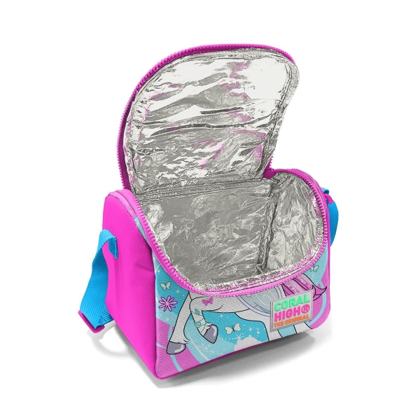 Coral High Kids Mavi Neon Pembe Unicorn Desenli Çekçekli 3'lü Çanta Seti SET0123911 - 4