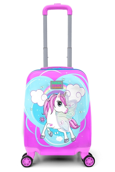 Coral High Kids Mavi Neon Pembe Unicorn Desenli Çocuk Valizi 16712 - Coral High KIDS