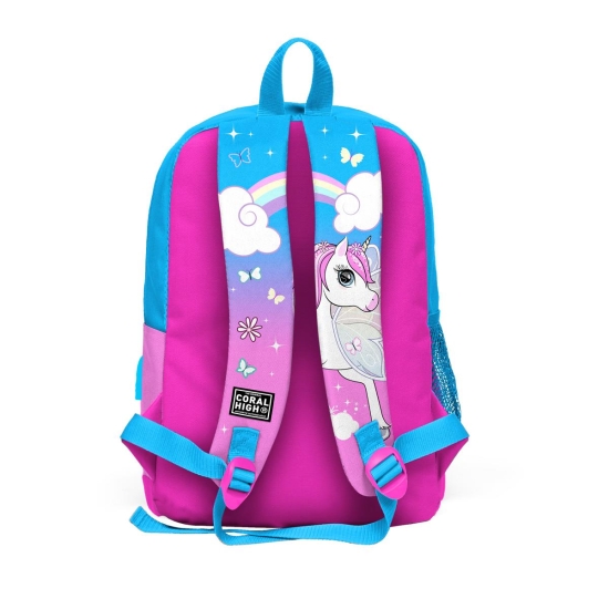 Coral High Kids Mavi Neon Pembe Unicorn Desenli USB'li 3’lü Okul Çanta Seti SET0123811 - 5