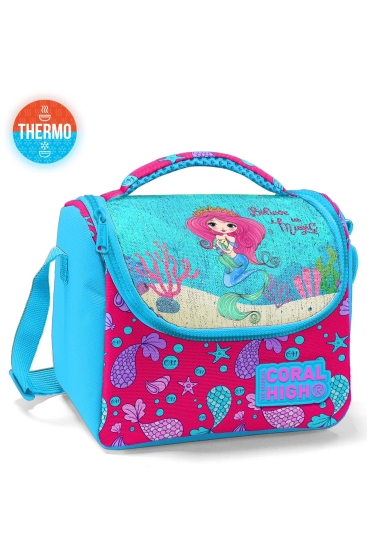 Coral High Kids Mavi Pembe Denizkızı Desenli Thermo Beslenme Çantası 11858 - 1