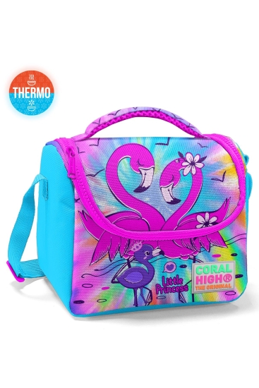 Coral High Kids Mavi Pembe Flamingo Desenli Thermo Beslenme Çantası 11730 - Coral High KIDS