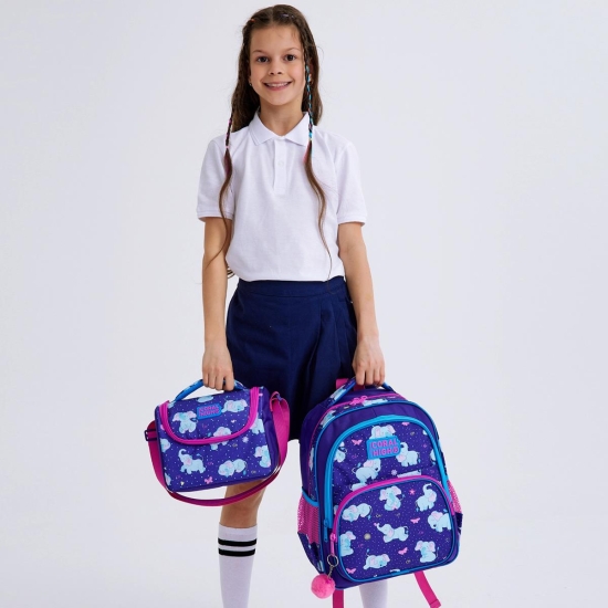 Coral High Kids Mor Pembe Fil Desenli 3'lü Okul Çanta Seti SET0114411 - 2