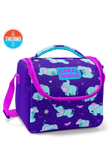 Coral High Kids Mor Pembe Fil Desenli Thermo Beslenme Çantası 11824 