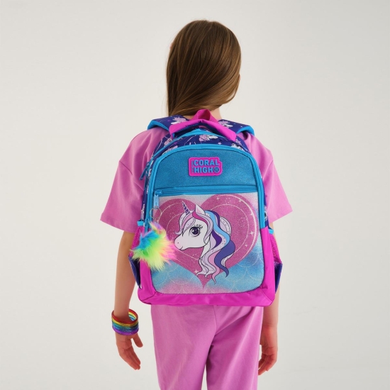 Coral High Kids Mor Pembe Unicorn Desenli 3’lü Okul Çanta Seti SET0123492 - 2