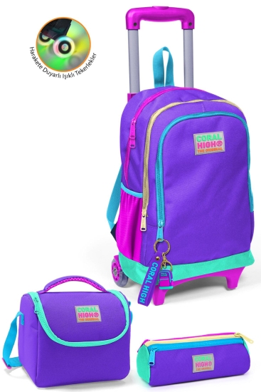 Coral High Kids Mor Renk Detaylı 3'lü Çanta Seti SET0123934 - Coral High KIDS