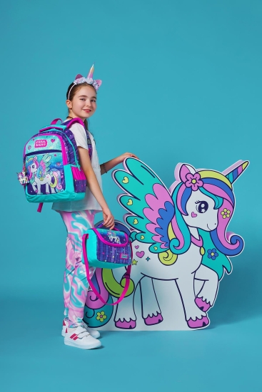 Coral High Kids Mor Su Yeşili Unicorn Desenli 3’lü Okul Çanta Seti SET0123487 - 2