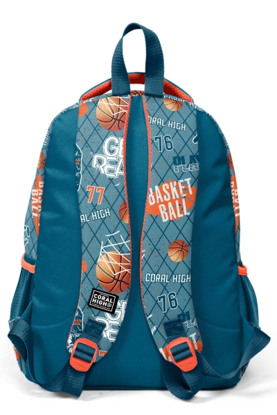 Coral High Kids Nefti Turuncu Basketbol Desenli 3’lü Okul Çanta Seti SET0123651 - 5