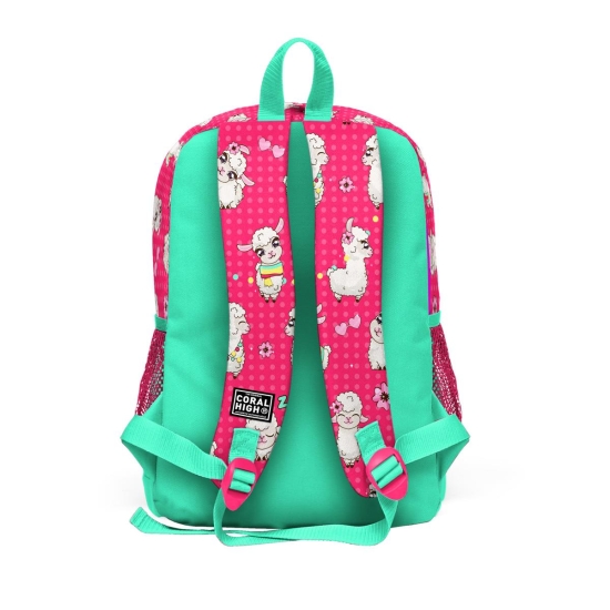 Coral High Kids Neon Mercan Su Yeşili Alpaka Desenli 3’lü Okul Çanta Seti SET0123466 - 5