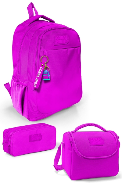 Coral High Kids Pembe 3’lü Okul Çanta Seti SET0114396 - 1