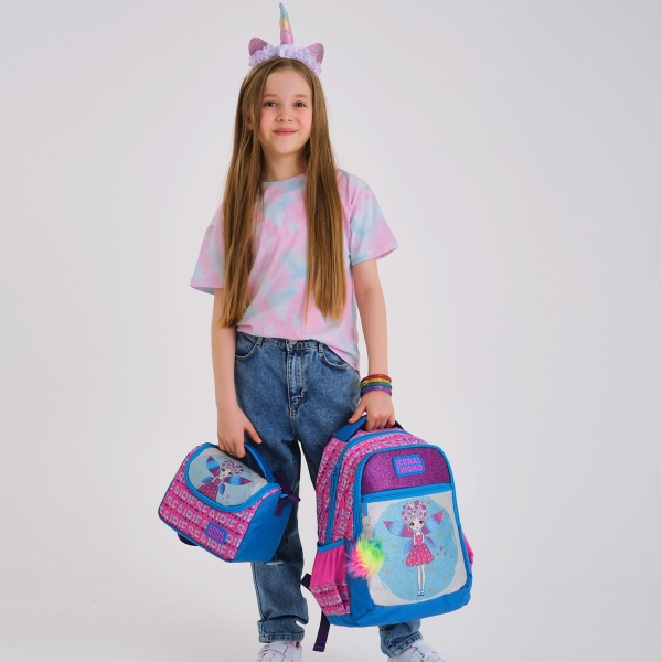 Coral High Kids Pembe Mavi Peri Desenli 3’lü Okul Çanta Seti SET0123484 - 2