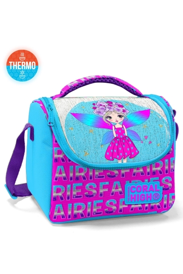 Coral High Kids Pembe Mavi Peri Desenli Simli Thermo Beslenme Çantası 11853 - 1