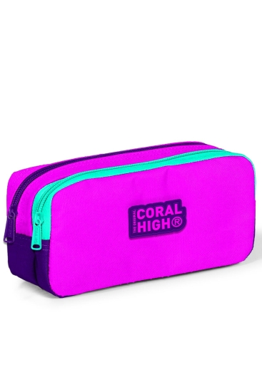 Coral High Kids Pembe Mor İki Bölmeli Kalem Çantası 12062 - Coral High KIDS