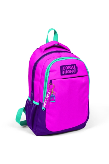 Coral High Kids Pembe Mor Üç Bölmeli USB'li Okul Sırt Çantası 24314 - 3