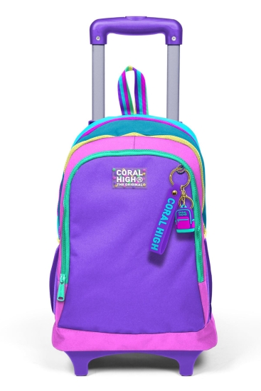 Coral High Kids Pembe Pastel Renkli Üç Bölmeli Çekçekli Okul Sırt Çantası 23959 - 10