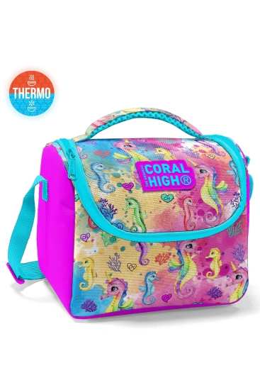 Coral High Kids Pembe Rengarenk Denizatı Desenli Thermo Beslenme Çantası 11825 - Coral High KIDS