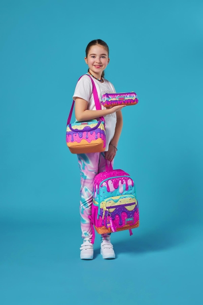 Coral High Kids Pembe Rengarenk Dondurma Desenli 3’lü Okul Çanta Seti SET0123731 - 2